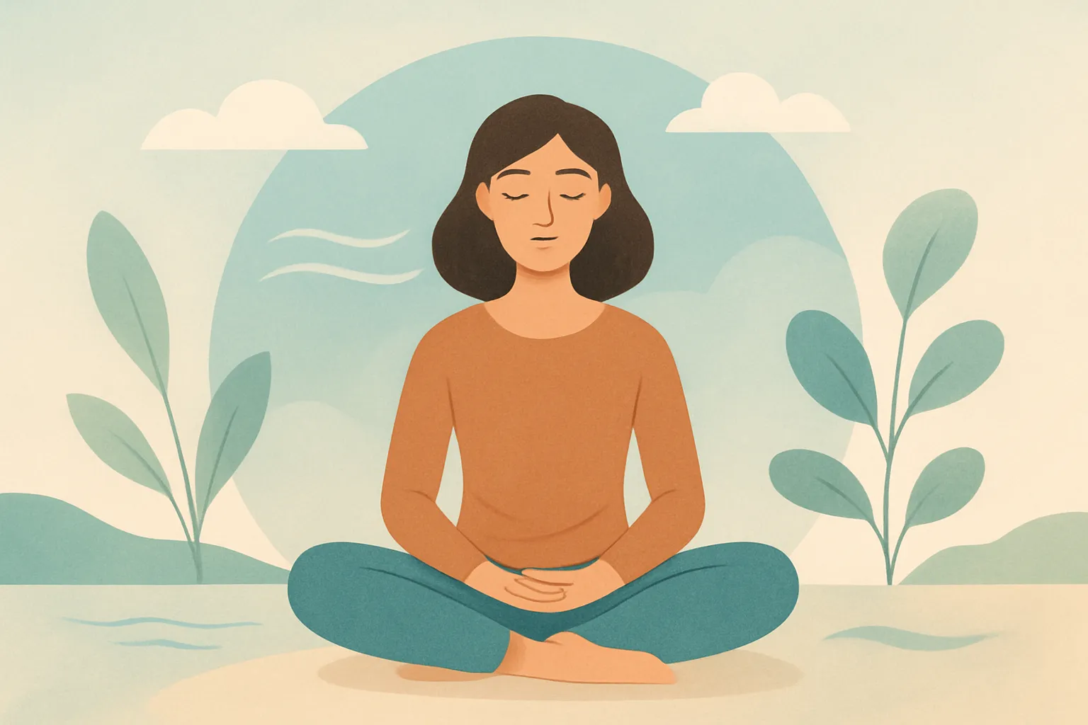 Person praktiziert Meditation in ruhiger Umgebung zur Entspannung und Angstbewältigung