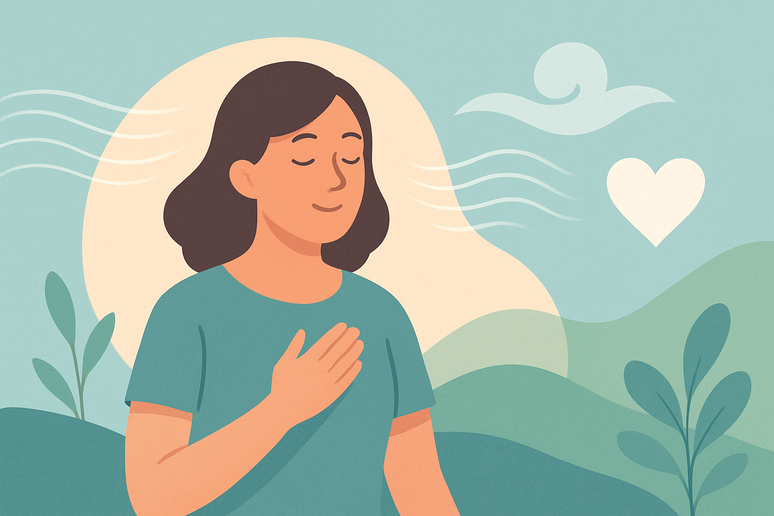 Person hält sich die Brust und überlegt, ob es sich um Panikattacke oder Herzinfarkt handelt