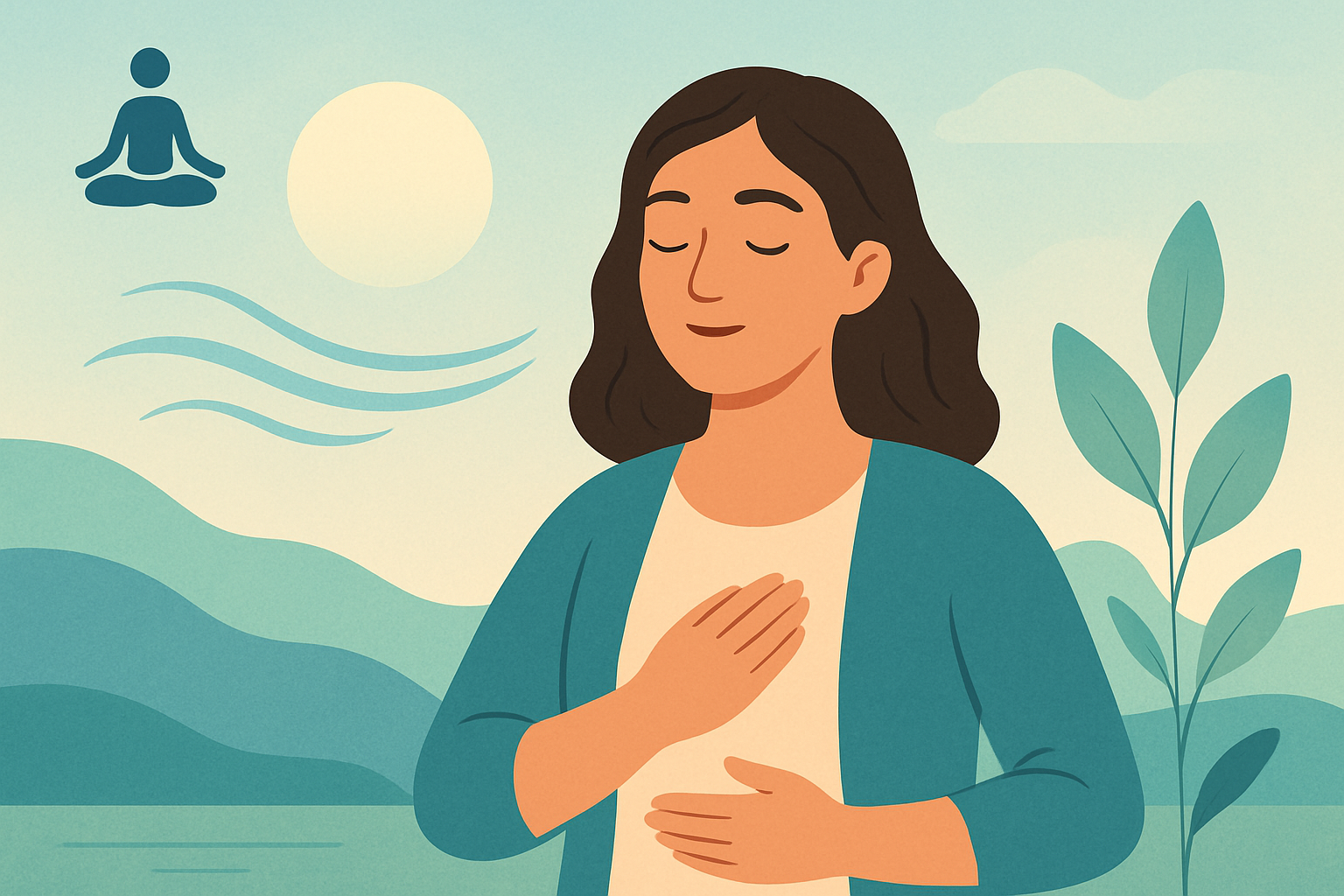 Person sitzt ruhig und atmet bewusst, symbolisiert Bewältigung von Panikattacken