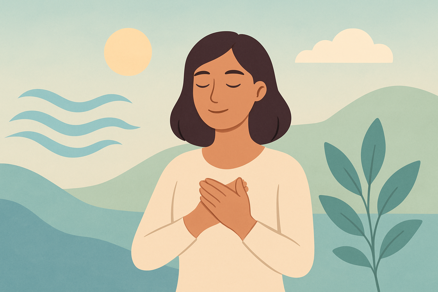 Person praktiziert präventive Achtsamkeitsübung in ruhiger Umgebung zur Vorbeugung von Panikattacken